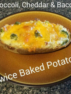 A picture of Bacon cheddar broccoli twice baked potatoes.