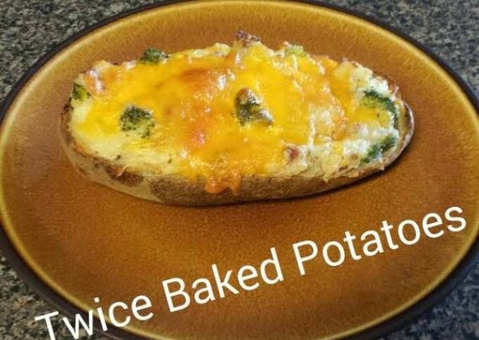 Bacon cheddar broccoli twice baked potatoes