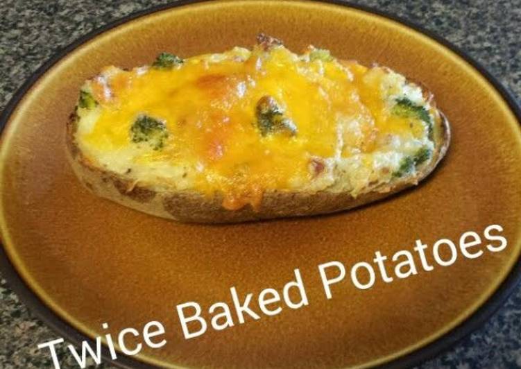 How to Prepare Super Quick Homemade Bacon cheddar broccoli twice baked potatoes