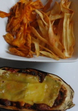 A picture of My Vegan Stuffed Aubergine 💙.