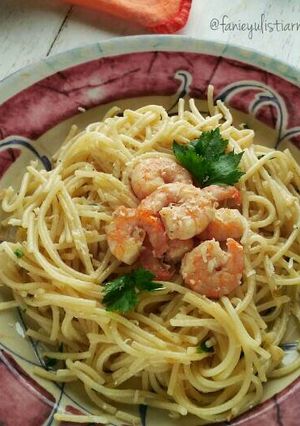 Foto resep Garlic Butter Shrimp Spaghetti