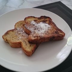 A picture of Cinnamon Raisin Bread French Toast.