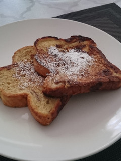A picture of Cinnamon Raisin Bread French Toast.