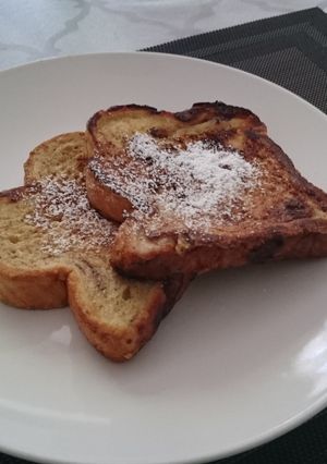A picture of Cinnamon Raisin Bread French Toast.