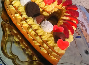 Valentin napi cream tart torta recept fotója