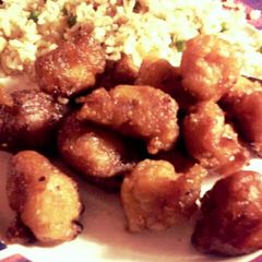 A picture of Twisted Orange Chicken.