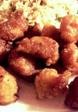 A picture of Twisted Orange Chicken.