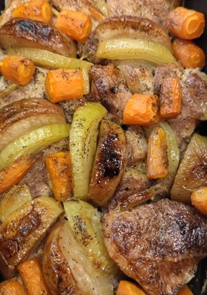 Tepsis sült lapocka recept fotója