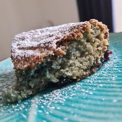 A picture of Blueberry and strawberry cake.