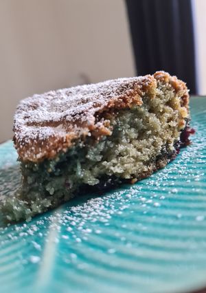 A picture of Blueberry and strawberry cake.