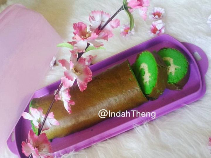 Bagaimana Menyiapkan Pandan chesse roll cake Anti Gagal