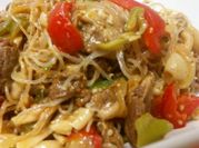 A picture of thin sliced beef asian