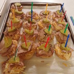 A picture of Fried bread tenderloin sliders.