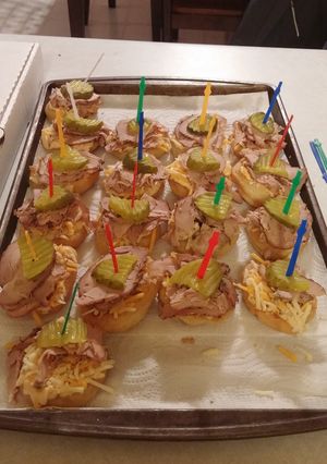 A picture of Fried bread tenderloin sliders.