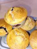 Muffins con corazón de moras en freidora de aire