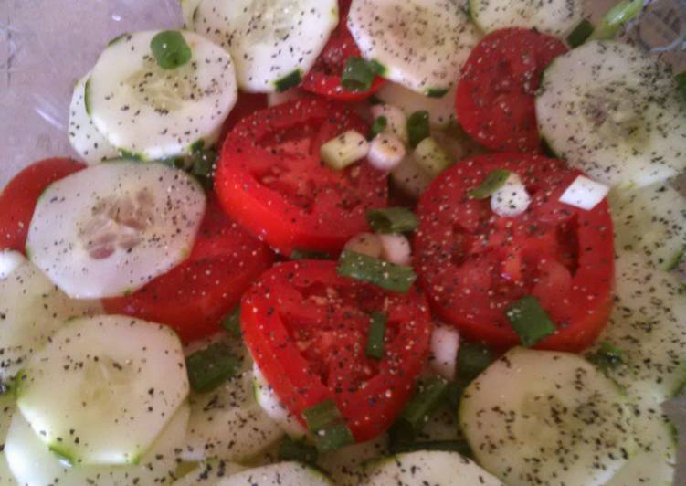 Recipe of Super Quick Homemade Cucumber &amp; tomato salad