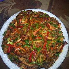 A picture of Soyayyar kaza da kayan lambu.