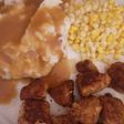 Crunchy chicken with mashed potatoes