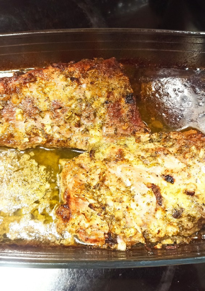 Una foto de Costilla de cerdo al horno