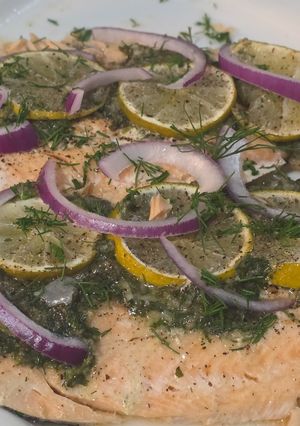 A picture of Herbed butter baked trout.