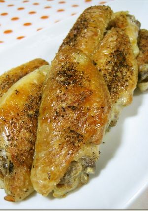 A picture of Crunchy-Skinned Chicken Wings on the Grill.