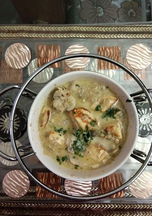 A picture of Garlic mushroom and paneer.