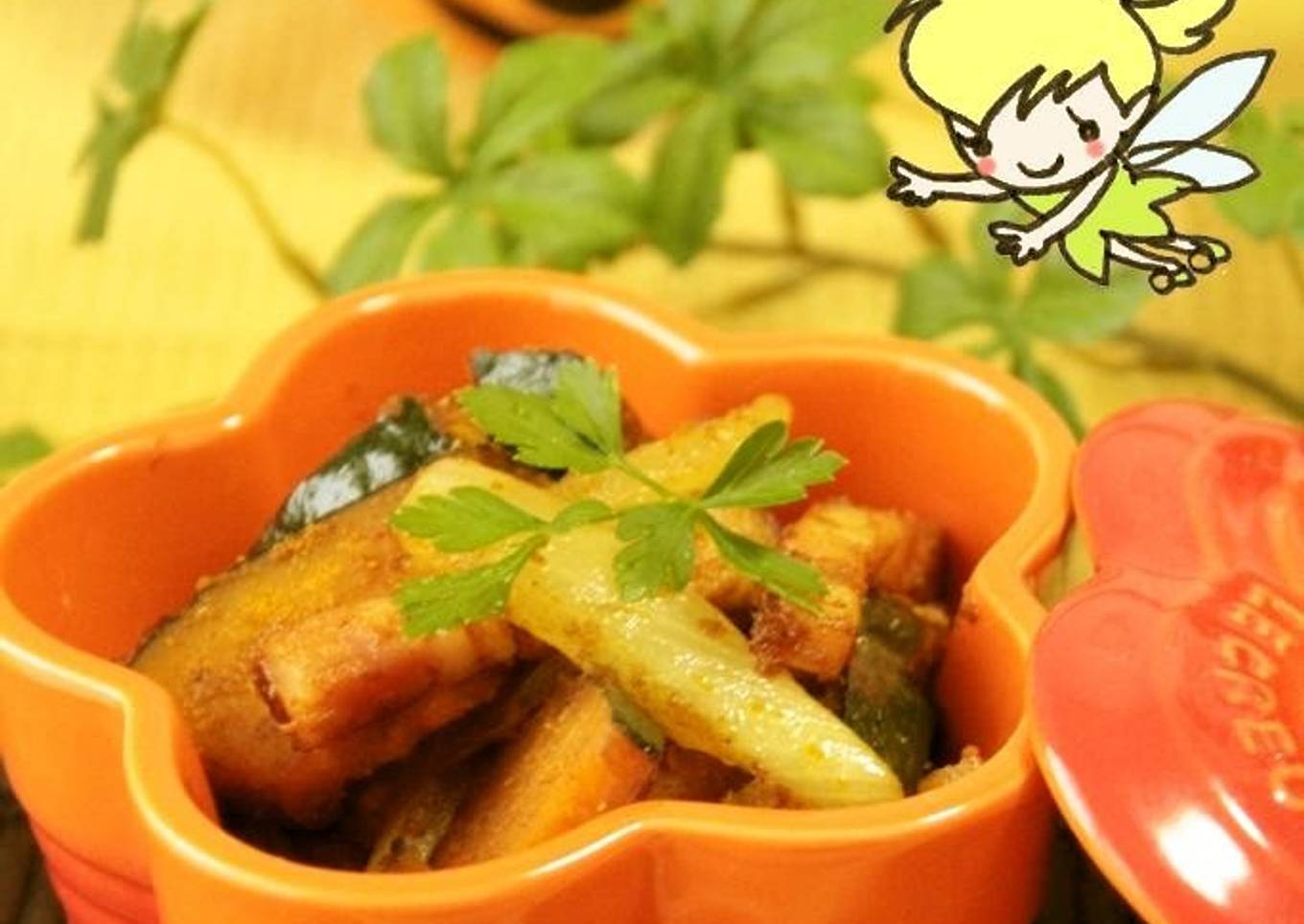 Curry-Flavored Pumpkin & Bacon Garlic-Butter Stir-Fry