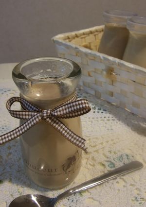 A picture of Milk Coffee Pudding Without Egg Yolks.