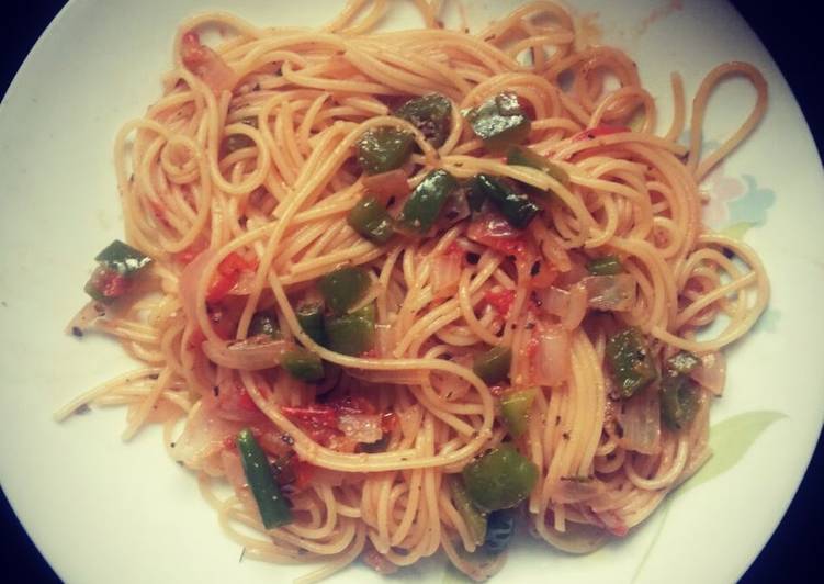 Step-by-Step Guide to Make Speedy Roasted peppers spaghetti