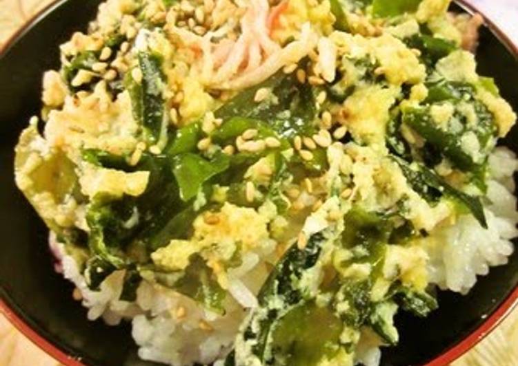 How to Prepare Homemade Okara Rice Bowl with Wakame