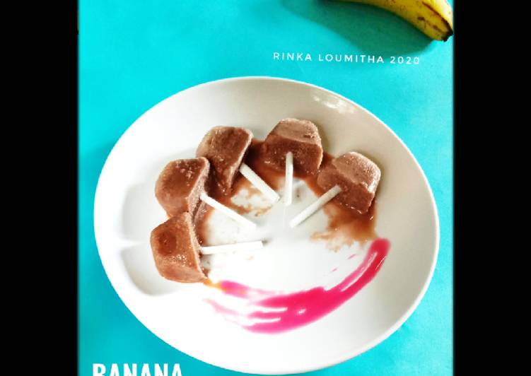 Banana choco ice cream pop