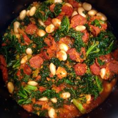 KALE, CHORIZO AND BUTTER BEAN STEW A picture of KALE, CHORIZO AND BUTTER BEAN STEW.