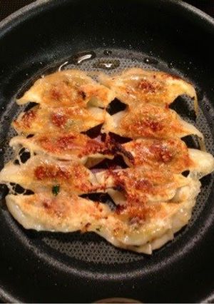 A picture of Gyoza Dumplings with Alpine Leek.