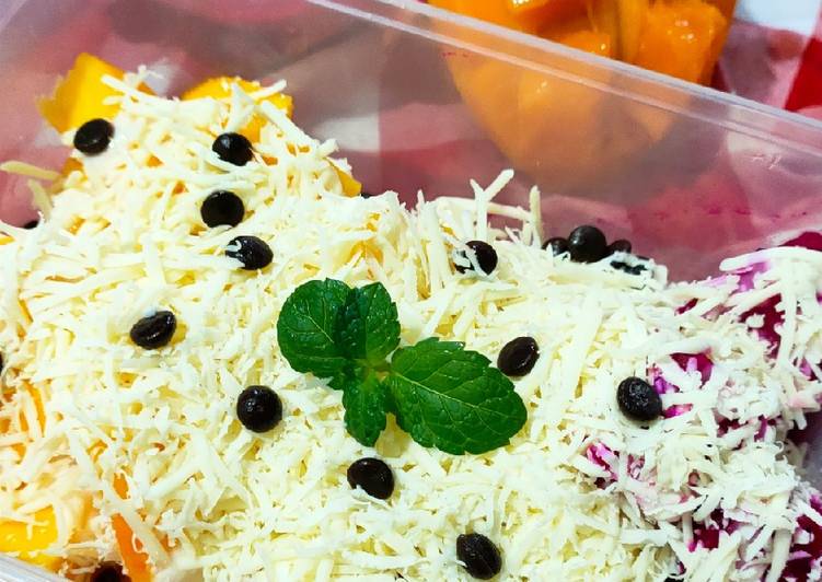 Cara Gampang Menyiapkan Drango Salad ~ Salad Buah Naga+Mangga Anti Gagal