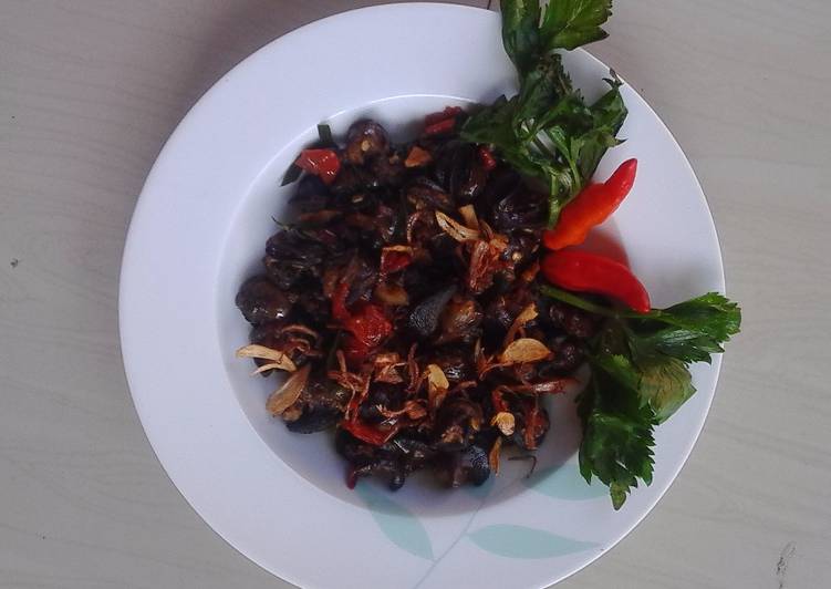 Resep Oseng” bekecot B2 pedas, Enak