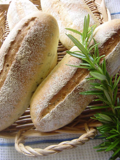 A picture of Mini Baguettes with Parsley and Lemon Using a Bread Maker.