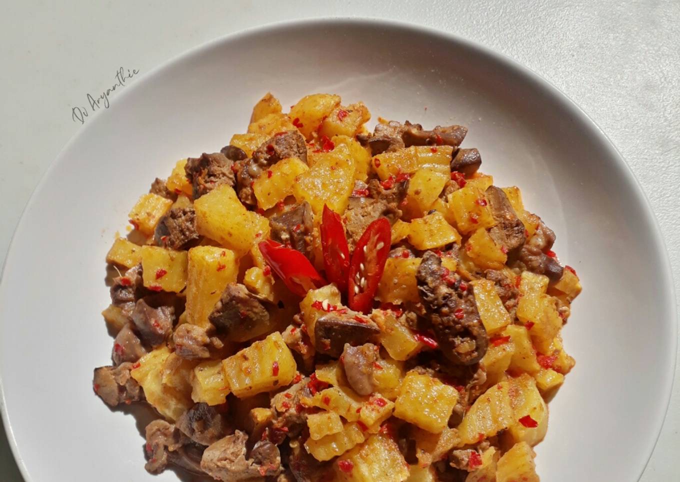 121. Balado kentang hati ayam