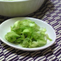 A picture of 10-Minute Lightly Pickled Cabbage with Granulated Soup Stock.