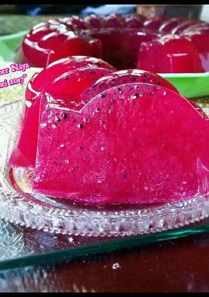 Foto resep Puding buah naga