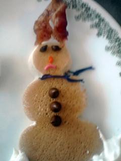 A picture of Snowman Pancakes * christmas *.