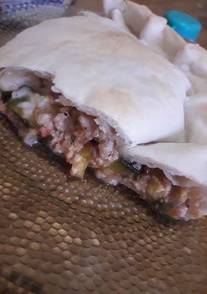 Una foto de Tarta de zapallitos y soja texturizada