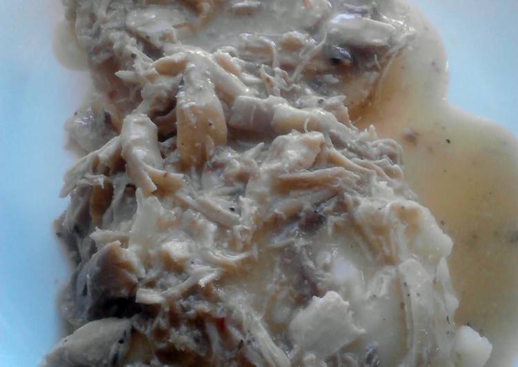 Easiest Way to Prepare Homemade Open Faced Chicken n Gravy sandwich w/ Mashed Tators
