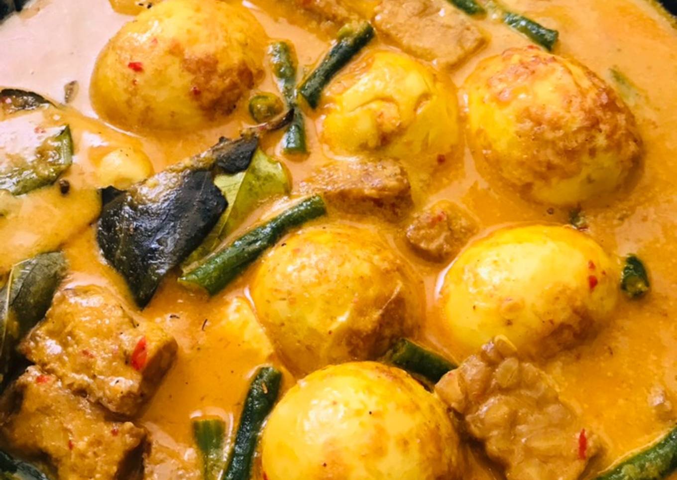 Gulai telur kacang panjang