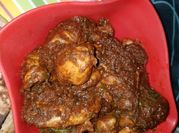 A picture of red pepper puree