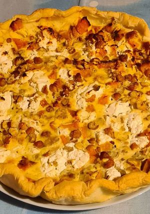 Une photo de Quiche potiron chèvre noisettes