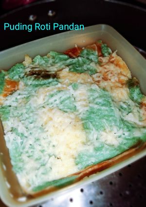 Foto resep Puding Roti Pandan anti gagal