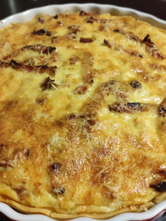 Una foto de Quiche de puerros y bacon