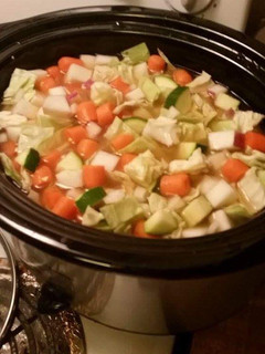 A picture of Cabbage Stew with a bite!.