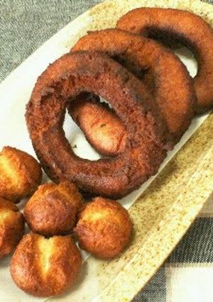 A picture of Old-Fashioned Donuts Made With Pancake Mix.