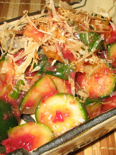 A picture of Done in 3 minutes! Super Easy Cucumber with Umeboshi Pickled Plum Sauce.